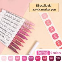 Ensemble de 9 couleurs de stylos marqueurs à pointe souple en acrylique Languo, 198 couleurs pour livre de peinture graffiti DIY étudiant, couleurs résistantes à la décoloration, marqueurs de couleurs empilables, série noir brillant et tons de peau pour peindre des figures, pinceaux acryliques souples imperméables, DIY chaussures et chemises