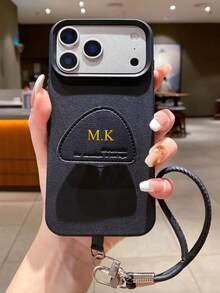 3 sztuki spersonalizowanych, personalizowanych etui na telefon z imitacji skóry (zawiera pasek na nadgarstek i podstawkę) ze stojakiem i paskiem na nadgarstek, kompatybilne z Apple 17 16 15 14 Pro Max 13 12 11 Plus, prezent na Walentynki, dobry prezent urodzinowy, prezent świąteczny, prezent dla niego/niej, prezent spersonalizowany, prezent na rocznicę, ślub, dla rodziców - Brązowy mocha - Zobacz 4