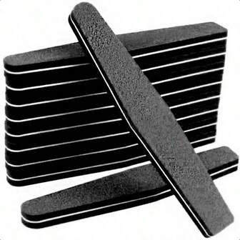 10pcs Black Diamond Shaped Sponge Nail Files, Double-Sided Nail Buffing And Shaping Tool