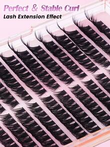 MAANGE 216pcs Cat Eyelash Clusters 60D Individual Lashes 9-18MM Wispy Cluster Lashes Individual Eyelash Thick Cluster Eyelash Extensions D Curl Lashes Clusterslash Clusters,Eyelash Clusters,Individual Eyelashes,Lashes,Fake Lashes - Black - View 8