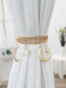 1pc Of Retro Star And Moon Metal Curtain Clip - Ramadan Gift, Suitable For Home Decoration Gifts In Living Rooms, Bedrooms, And Study Rooms. Birthday Graduation, Rama Comfortable Home, Holiday Party Gifts, Home Gifts, High-End Hotel Supplies, B&B Decorations, Ramadan Special Gifts, Women/Girls/Girlfriends Gifts - Multicolor - View 8