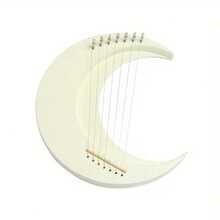 OUMINGYQ 7-String Portable Lute Instrument, With Tuning Wrench, Polished Finish - White - View 10