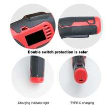 Tijeras eléctricas inalámbricas, herramienta de corte de cartón recargable, tijeras de tela multiusos eléctricas, tijeras de tela con cerradura de se-guridad para coser acolchar manualidades - Rojo - Ver 6