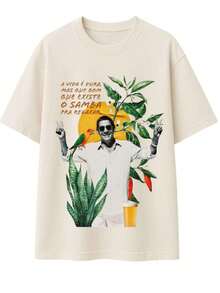 T-SHIRT WITH FUNNY BRAZILIAN PRINT - ZECA - 米色 - 查看 2