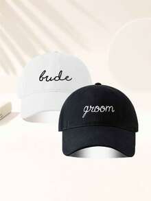 Mũ lưỡi trai unisex điều chỉnh được với họa tiết "Cô dâu & Chú rể", thích hợp để chống nắng ngoài trời, mặc thường ngày vào mùa xuân, mùa thu, khi đi du lịch, nghỉ mát ở bãi biển. Chiếc mũ chống nắng kiểu Y2K này rất tuyệt vời cho các hoạt động thể thao, câu cá và là lựa chọn lý tưởng cho các cặp đôi, có thể dùng làm quà tặng Ngày Valentine hoặc quà cưới. - Nhiều màu 1000 kim - Xem 6