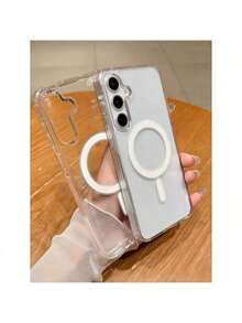 1 funda magnética transparente para teléfono con soporte para carga inalámbrica, compatible con iPhone 16, 15, 14, 13, 12, 11, 17,X, XS, XS Max, Mini, Plus, Pro Max; Galaxy S20, S21, S22, S23, 24, 25; Galaxy A05-A56; OPPO, Realme 14 Pro, Realme 14R Plus, Realme P2 Pro, Realme 13 Pro, Realme 12 Pro Plus, Moto Edge 50, Fusion G85, G45, G34. A prueba de golpes, resistente a caídas, resistente a arañazos y duradera. - transparente - Ver 79