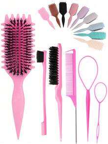 Hair brushes-UK+EU 2025 Professionelle Lockenbürste, erzeugt perfekte Locken, Wellen und Spiralen - frizz-frei, glatt und leicht zu kämmen, Salon-Niveau Styling - Verschiedenfarbig - Übersicht 7