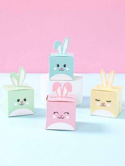 24pcs Colorful Easter Bunny Gift Boxes,Cute Rabbit Design Candy Box,Gift Packaging Box,Baking Box,Holiday Party Favors,Easter Decorations,Easter Bunny Decorations,Easter Party Supplies,Easter Home Decor,Kitchen Table Decor,Egg Hunt Party Supplies,Easter Gift