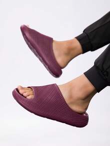 2026 Summer Couples Slippers, Indoor Home Slippers, Non-Slip Outdoor Flip Flops, EVA Material Thick Soft Lightweight Beach Sandals, Bathroom Shower Slides For Men And Women - Red Violet - View 5