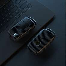 ABS碳纤维纹理汽车钥匙壳，适用于大众Polo、高尔夫、帕萨特、甲壳虫、途观、西雅特Leon、Altea、柯迪亚克 - 碳纖色 - 查看 6