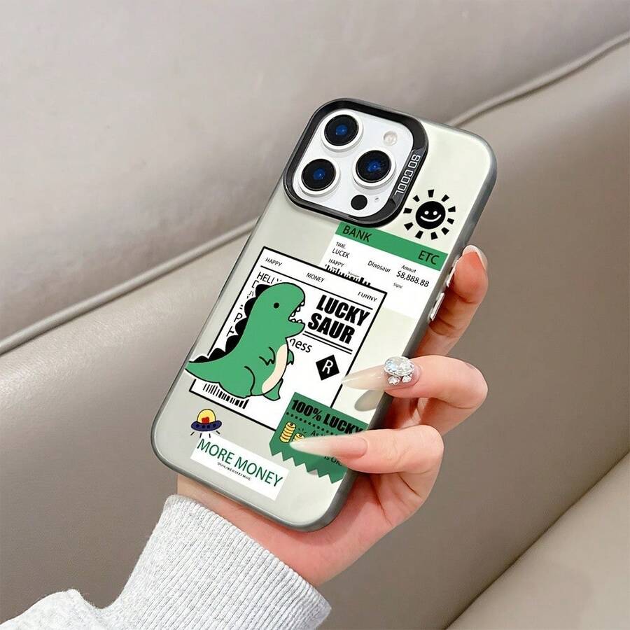 Una linda funda de teléfono verde con dinosaurio y láser negro, elegante y simple, funda de protección personalizada y creativa, diseño a prueba de golpes y anticaídas, resistente a la suciedad y duradera, compatible con Apple, adecuada para 17.17 Pro...17 Pro Max...17 Agua. 16.16 Pro...16 Pro Máx.16 más.. 15.15 Pro Max...15 Pro...15 más.. 14.14 Pro...14 más..14 Pro Max... 13.13 Pro...13 Pro Max...12.12 Pro...12 Pro Max...11.11 Pro...11 Pro Máx.XR.X.XS.XS máx.Se.MiNi. Muy adecuado para regalos de Halloween, Pascua, cumpleaños, ideal para novias, novios, amigos e incluso - Negro 3027 - Ver 1