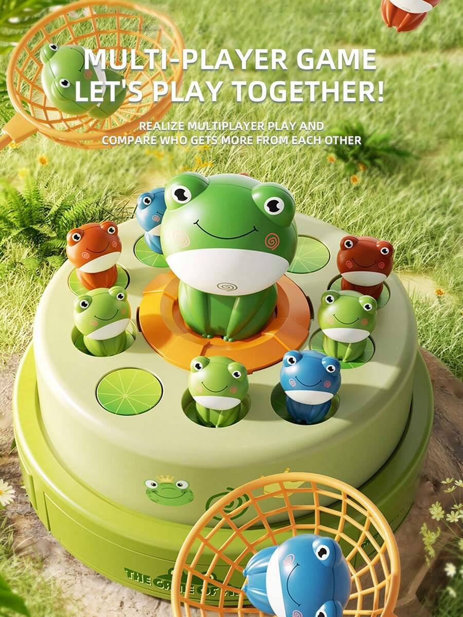 Frog Bounce And Catch Game, Catching Music Games For Kids 4-8 8-12, Frog Pop Up Game, Christmas Birthday Gift For Toddler 3-5 - 綠色 - 查看 1