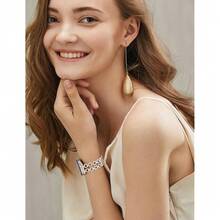 Wearlizer Metal Band Compatible With Samsung Galaxy Watch 7 6 5 4 FE Active 2 40mm 44mm/Watch 6 4 Classic 43mm 47mm 42mm 46mm/Watch 5 Pro 45mm Bands, 20mm Dressy Stainless Steel Chain Strap Women,Starlight - 星光 - 查看 6