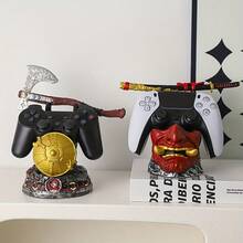 1pc Demon Face Warrior Sword Controller Stand, Compatible With PS/-, Resin Gaming Accessory, Demon Themed Figurine, Gamer Gift, Home/Office Independent Console Display Stand (No Electronic Components, Handmade With Minor Imperfections) - Multicolor - View 2
