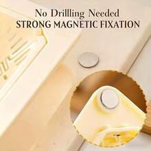 1个磁性水槽滤网，用于分离和过滤厨房中的食物残渣，磁性三角形防滴漏滤网