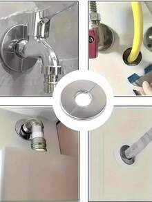 1 Stück Edelstahl Dekorplatte, geeignet für separate Dreieck-Ventilabdeckung, Duscharmatur, Heizungsrohr-Abluftrohr, Wasserleitungsloch in der Wand, runde separate Dekorplatte, einfache Installation ohne Bohren. Ästhetische Aufwertung des Ventils, verdecktes Zubehör für Duschvorrichtung, nicht entfernbare verdeckte Abdeckung, präzise geschnittene Kanten. - Verschiedenfarbig - Übersicht 1
