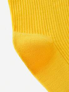 LUVLETTE 1 双女士休闲中筒袜，适合日常穿着、通勤、户外活动和旅行，秋季袜子 - 黃色 - 查看 5