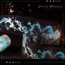 Butterfly Shadow Blurry Tape, Exquisite Dreamy Shell Light And Shadow Effect ET Tape, Creative Aesthetic Personalized Stickers, DIY Stationery Stickers, Cartoon Cute Creative Interesting Waterproof, Candy Stickers, Phone Stickers, For Scrapbooking, Collage, Scrapbook, Bullet Journal, Notebook, Handicrafts, Water Bottles, Guitars, Skateboards, Bicycles, Motorcycles, Helmets, Luggage, Phones And Computers - Multicolor - View 4