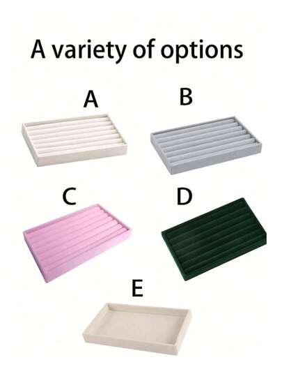 1 pieza Bandeja de almacenamiento de joyas, organizador de joyas de terciopelo para anillos, collares, aretes, relojes, lápices labiales, adecuado para exhibición de joyas, tocador, cajón, dormitorio, exhibición minorista y uso personal, diseño minimalista, gran capacidad, decoración de habitación