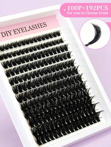 DIY 书型假睫毛套装：包含 192 簇假睫毛，密度从 30D 到 80D，卷度从 D 到 C。单根假睫毛采用柔软的仿貂毛材质制成。这款套装可打造 3D 浓密妆效，适合派对和日常妆容。 - 黑色 - 查看 3