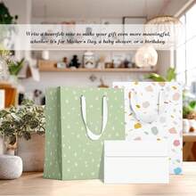 （1/2/4 包 - 9 英寸）中号礼品袋，礼品袋用薄纸，含卡片和自粘信封 - 可重复使用，适用于生日、母亲节、婚礼、婴儿派对和任何场合。 - 彩色 - 查看 5