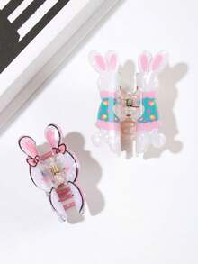 2个可爱胡萝卜爱心兔子亚克力发夹，优雅爪夹，适用于马尾辫、丸子头、休闲、约会、派对、节日、生日、情人节、复活节、感恩节、返校礼物 - 彩色 - 查看 7