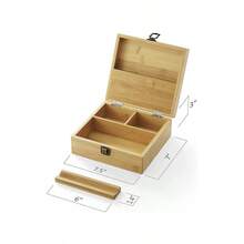 RAW Large Rolling Metal Tray 11 X14 Silver<Wbr/> +Bamboo Large Handmade Box - như hình - Xem 4