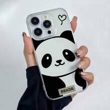 Funda para teléfono con diseño de Panda Love Art Print Element, compatible con iPhone 16, 15, 14 Pro Max, 13, 12, 11, XR y XS Plus. Fabricada en silicona TPU, ofrece protección contra golpes y caídas, además de una excelente sensación al tacto. Es el regalo ideal para familiares, amigos y seres queridos. - transparente - Ver 2
