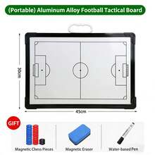 1pc Aluminum Alloy Football Tactics Board, Wall-Mounted/Handheld Match Training Coaching Sandbox Tactics Training Board