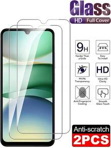 2片装高清钢化玻璃屏幕保护膜，兼容小米14C、13C、12C、A5、A4、A3、Note 14、13 Pro 4G/5G、15T、14T、13T，9H硬度，防爆防刮。 - 無色 - 查看 50