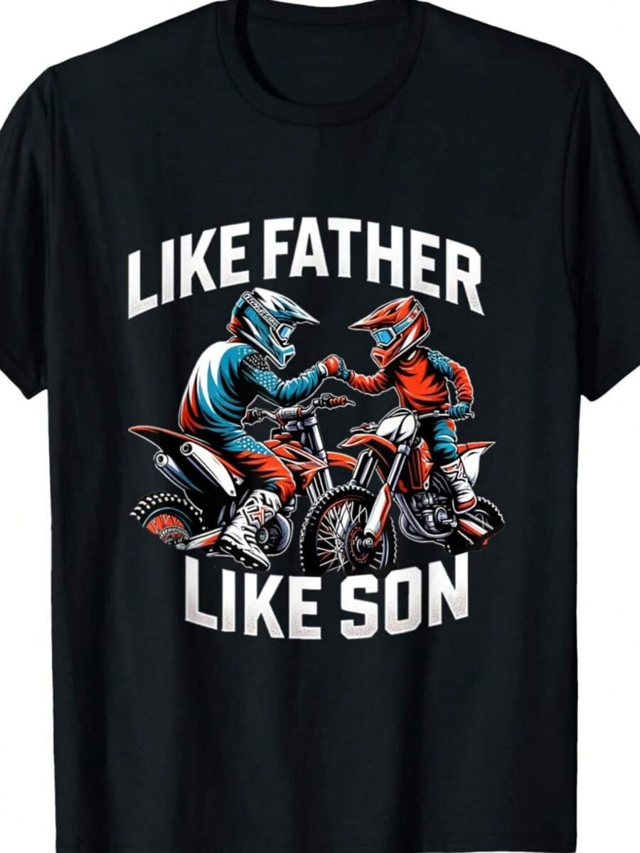 Dirt Bike Family Father Son Motocross Off-Road MX Dad Boys T-Shirt..220g M-En's Cotton T-Shirt For Leisure - C-Asual And Comfortable StyleSuitable For All People, Whether WoM-En Or M-Enhigh-Quality Durable Fabric Suitable For All Seans,Ft To The Touch But Built To LastBreathabletops WoM.En Fall OutfiT.S For WoM.En VaC.Ation OutfiT.S WoM.En Halloween Costume - Đen 3 - Xem 1