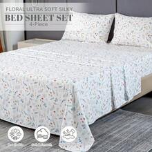 Bedlifes - Juego de sábanas tamaño Queen ultrasuaves transpirables sedosas con bolsillo profundo 100 % microfibra 4 piezas tamaño queen floral primavera - Florprimaveral - Ver 2