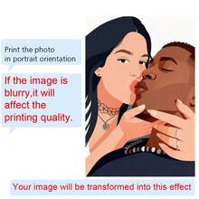Flaches Portrait, individuelle Illustration, personalisiertes Foto, Foto-Illustration, personalisiertes Portrait, Geschenk für Freund, Geschenk für Freundin - Verschiedenfarbig - Übersicht 10