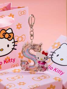 SANRIO Móc khóa túi xách hình Hello Kitty dễ thương bằng acrylic xuyên biên giới, gồm 26 chữ cái tiếng Anh, đang thịnh hành. - Nhiều màu - Xem 35