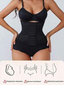 1pc Women Waist Trainer Corset, Postpartum Shapewear To Slim Waist, Tummy Control, Workout Support Waist Cincher ZCKE - 黑色 - 查看 8
