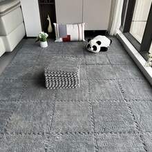 16 piezas Alfombra de piso de parche de unicolor, Almohadilla de espuma mullida para piso del hogar, Adecuada para dormitorio, sala de estar, decoración del alféizar de la ventana, Tamaño personalizable - Multicolor - Ver 12