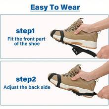 1 Pair 10-Claw Heavy Duty Anti-Slip Ice Cleats, Suitable For Hiking, Ice Climbing, Hunting, Running, Winter Walking, Shoe/Boot Specific Snow Spikes, Steel Anti-Slip Crampons For Snow, Ice, And Rocky Terrain Outdoor Gear - Sizes 44-48 - View 4