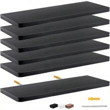 SUIOO OSLIFE Set de 6 Repisas Flotantes de MaderaEstante Flotante Minimalistas Pantalla Colgante Decorativa Soportan hasta 10 kg para Decoración de Decorar tu Cocina Sala Baño Cuarto Color Madera - Color Madera+6 Pz (50 x 15cm) - Ver 1