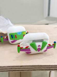 Estuche portátil para auriculares con diseño de avión de dibujos animados, funda protectora creativa de dibujos animados para auriculares Bluetooth de 4ta generación - Multicolor - Ver 4