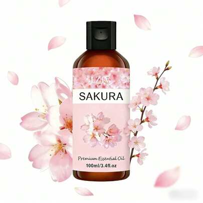 LZJV 100 ml/30 ml/10 ml Huile Faciale Sakura, Huile Essentielle Sakura Hydratante, Huile de Soin de la Peau Parfumée Lissante, Huile d'Extrait Végétal Pur, Cadeau Idéal