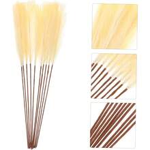 Happyyami 10 Piezas Ramo de Flores Artificiales de Lifelike Dried Flowers para Decoración y Oficina Adornos y para Bodas - Amarillo - Ver 2