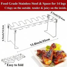 Metal Chicken Drumstick Rack, Multi-Grid Cooking Rack For Chicken Thighs, Travel Accessories, Father's Day Gift, Camping BBQ Utensils