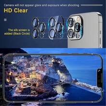 XINHONGYU 2pcs Tempered Glass Screen Protector + 2pcs Camera Lens Protector, Full Coverage High-Definition Transparent Anti-Fingerprint Film, 9H Hardness, Perfectly Fit For IPhone 17 Pro Max/17 Air/16 Pro Max/15 Plus/14 Pro Max/13 Mini/12 Mini/11 Series, Phone Screen Protector