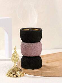 1Pc/1Set Nordic And Simple Resin Incense Burner And Aroma Diffuser. Color Stitching & Minimalist Bakhoor Burner, High-End Wedding Ceremony Table Centerpiece, Indoor Aromatherapy Burner With Sandalwood Incense ,Suitable For Home Decoration - Multicolor - View 4