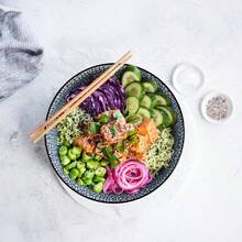 Cuencos grandes de 6 onzas cuencos grandes de 20 cm cuencos de cerámica japonesa azul y blanco juego de 3 cuencos de ramen japoneses con patrón de hojas - patrón de hoja - Ver 5