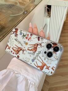 1 pièce Étui de téléphone TPU épais et transparent anti-chute avec peinture UV, avec des designs floraux, animaux et de cerfs, compatible avec 17/17 Air/17 Pro/17 Pro Max, 16/16 Plus/16 Pro/16 Pro Max, 15/15 Plus/15 Pro/15 Pro Max, Galaxy S25 Ultra, S24 Ultra, S22, S21 Ultra, S21 FE 5G, S23, S23+, S23 Ultra, S24 Série. Fournit une protection de l'objectif et peut être utilisé comme un couvercle de protection, convient comme cadeau pour le Nouvel An, Noël, Halloween ou la Saint-Valentin. - Multicolore - Voir 5