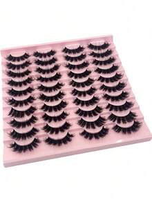 20 Pairs 3D Mink Lashes, Fluffy Natural Look False Eyelashes Strip Lashes,Lashes,Eyelashes,Fake Lashes - màu đen - Xem 5