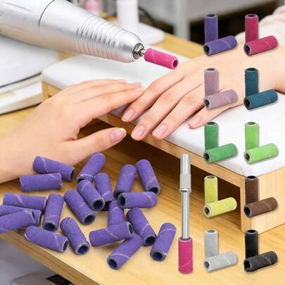 1包3.0毫米迷你指甲抛光打磨带，强力卸除指甲油和凝胶，用于电动指甲钻头的角质层去除打磨带