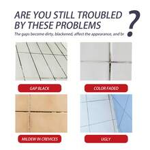 Tile Grout, Mold-Resistant Grout For Kitchen, Bathroom, Floor Tiles, Wall Tiles, Caulk - A - View 4
