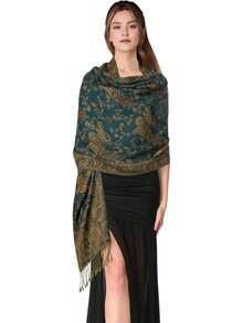 Paisley Pashmina Scarf For Women PASKMLNA - A18-12 Red-black - View 8
